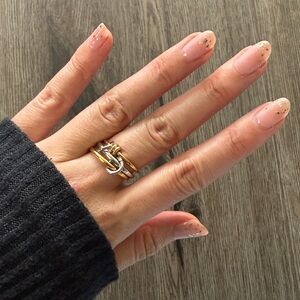 Fidget Gold and Silver stacking Ring set